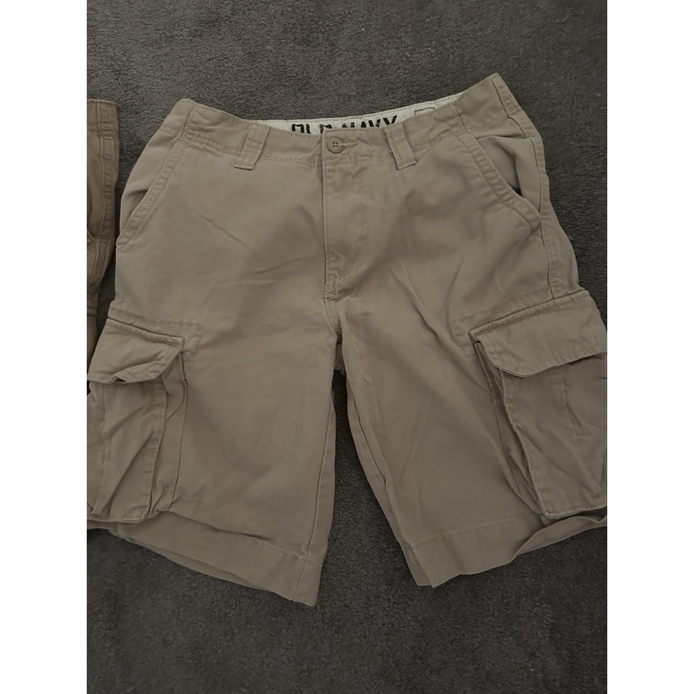 2 Pair Vintage Old Navy Cargo Shorts Mens 28 Waist Tan/Brown Heavyweight - Picture 3 of 5